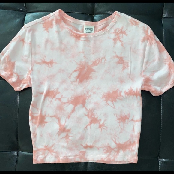 PINK Victoria's Secret Tops - PINK Victoria’s Secret -Pink Tie-Dye crop tee (SM)